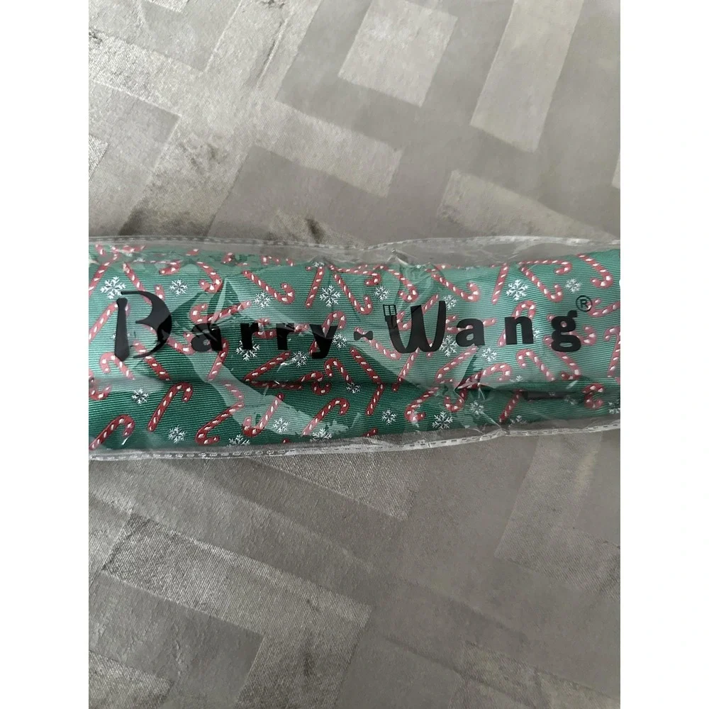Barry.Wang Tie Set Mens Green Candy‎ Cane Christmas Pocket Square Cufflinks